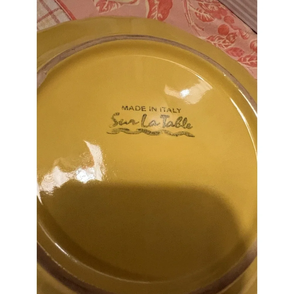 Sur La Table Yellow Rooster Farm Soup Bowls Set‎ 2 Made in Italy Rustic Country